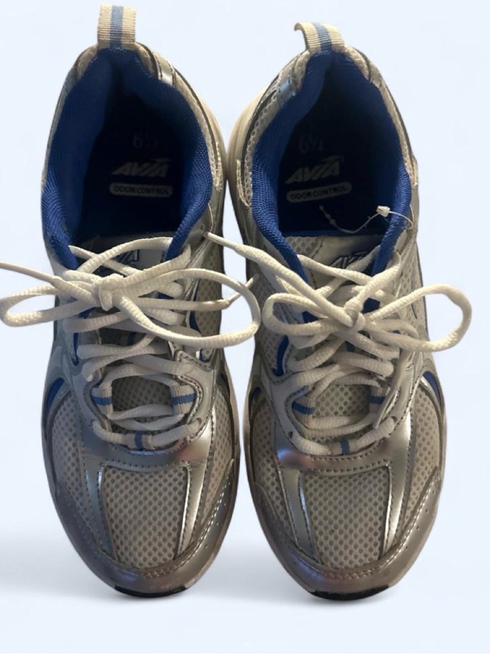 Avia Kids Silver Sneakers with Blue Interior